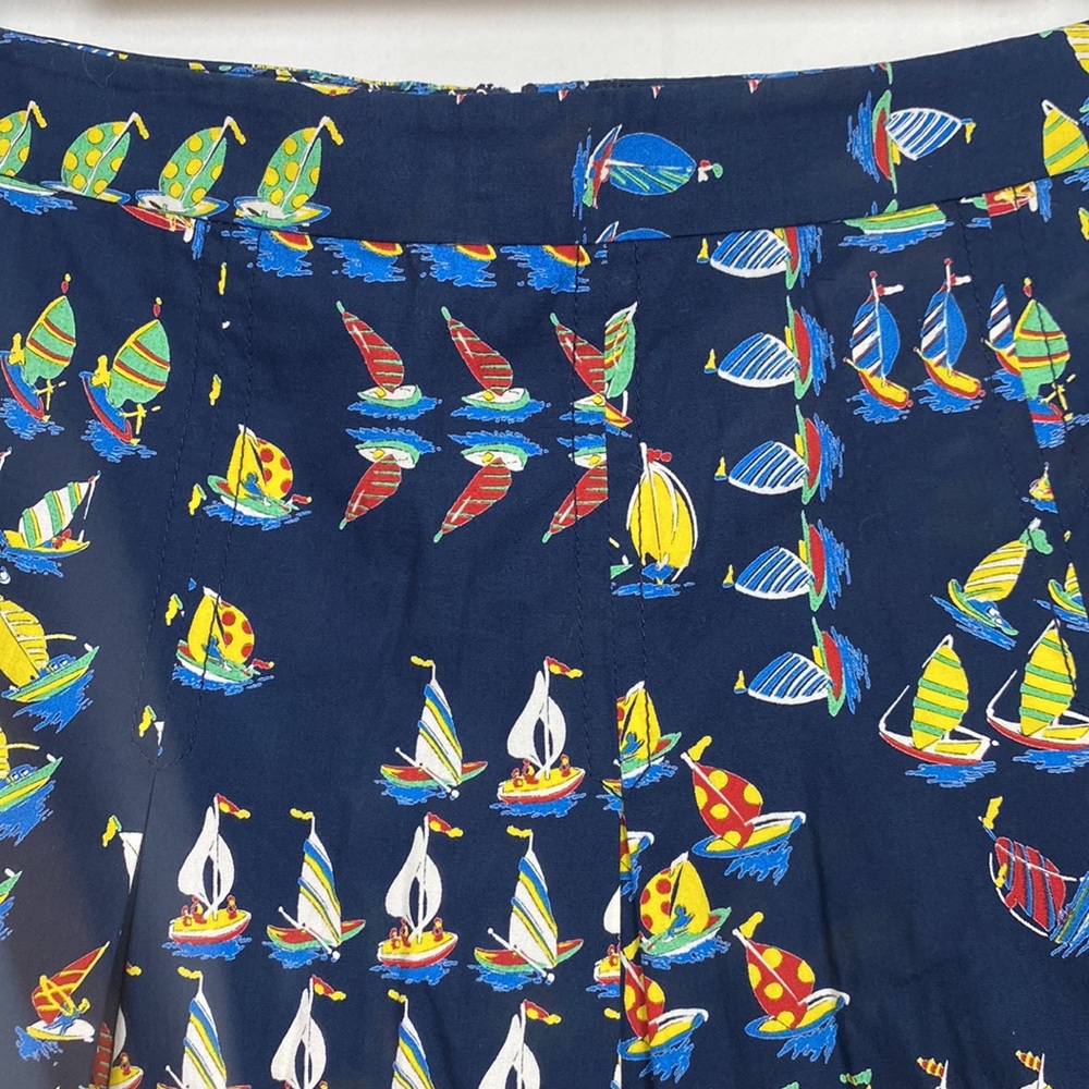 Rare J.Crew 8 Sailboat Skirt Vintage Navy Pleats Side Pockets Back Zipper - Picture 9 of 15